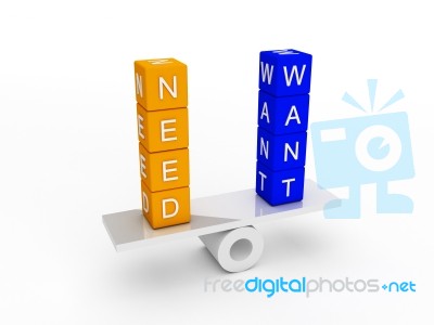 Need And Want Balance Stock Image