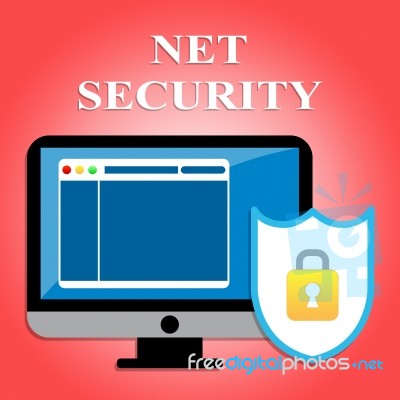 Net Security Shows Protected Web Site And Communication Stock Image