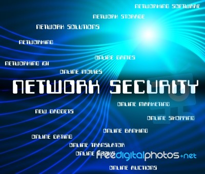Network Security Represents Privacy Www And Connection Stock Image