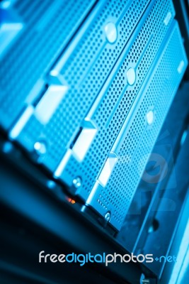 Network Servers In Data Room Domestic Room Stock Photo