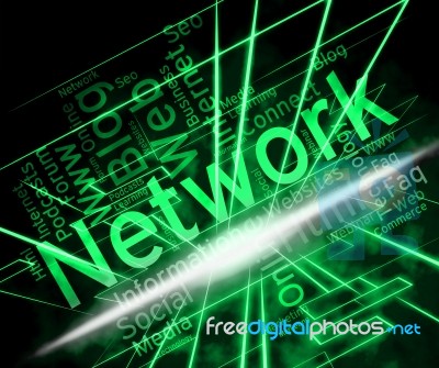 Network Word Shows Global Communications And Connections Stock Image