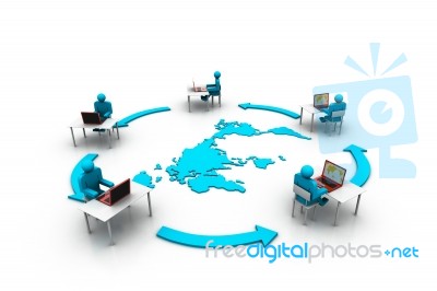 Network Workflow Stock Image