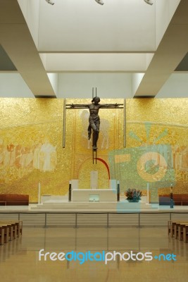 New And Modern Cathedral Of Fatima Stock Photo