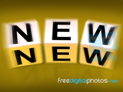 New Blocks Displays Introductory Recent Modern Or Newness Stock Image