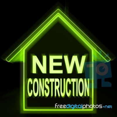 New Construction Home Shows Recent Building Or Development Stock Image