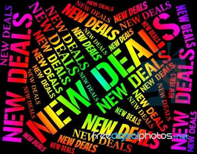 New Deals Means Latest Product And Current Stock Image