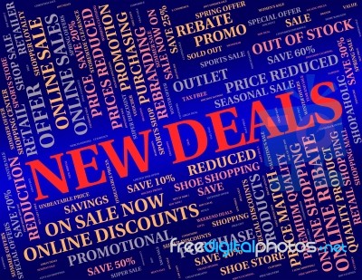 New Deals Represents Latest Product And Agreement Stock Image