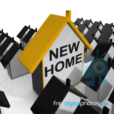 New Home House Means Buying Property Or Real Estate Stock Image