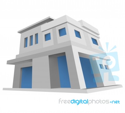 New House Model Architecture Style Stock Image