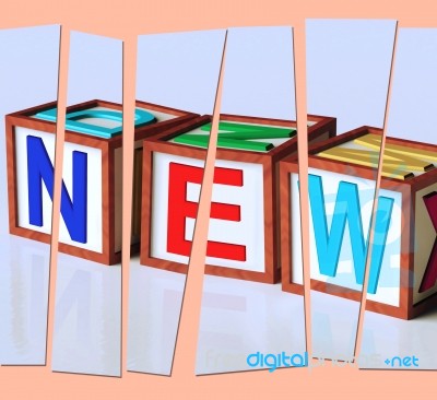 New Letters Show Latest Contemporary Or Newly Added Stock Image