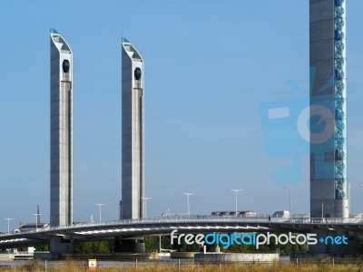 New Lift Bridge Jacques Chaban-delmas Spanning The River Garonne… Stock Photo