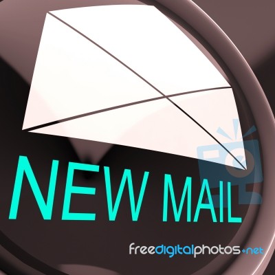 New Mail Envelope Means Unread Email Or Message Stock Image New Mail Envelope Means Unread Email Or Message Stock Image