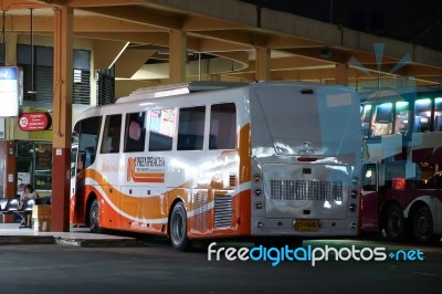 New Scania Bus Of Prempracha Company Stock Photo