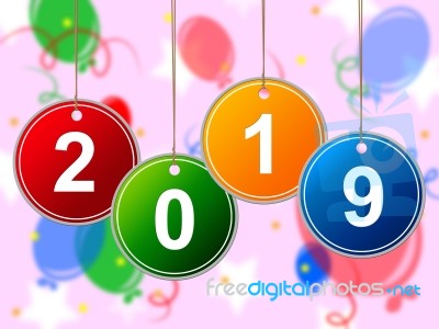 New Year Shows Two Thousand Nineteen And Annual Stock Image