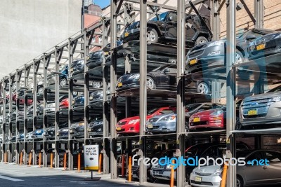 New York City Car Parking Stock Photo