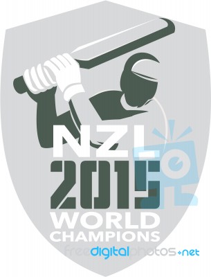 New Zealand Cricket 2015 World Champions Shield Stock Image
