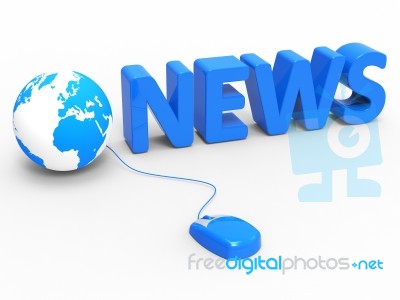 News Internet Represents World Wide Web And Article Stock Image
