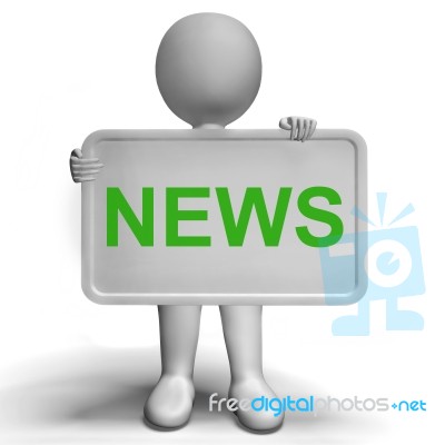 News Message Board Shows Media Headlines And Information Stock Image