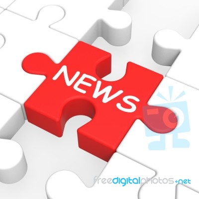 News Puzzle Showing Newspaper Articles Stock Image