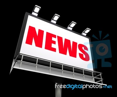 News Sign Represents Newspaper Articles And Headlines Or Media I… Stock Image