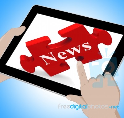 News Tablet Means Web Headlines Or Bulletin Stock Image