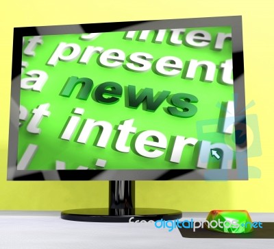 News Word On Computer Shows Articles And Information Stock Image