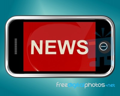 News Word On Mobile Screen Stock Image