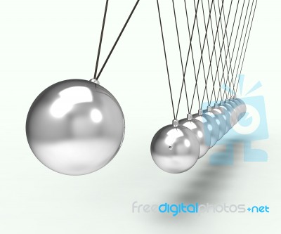 Newton Cradle Shows Energy And Gravity Stock Image
