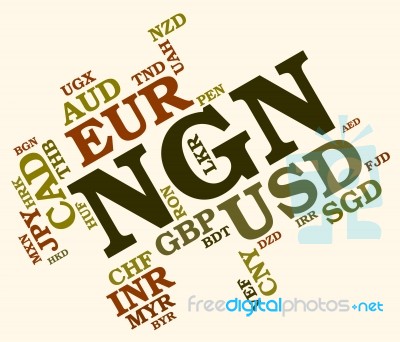 Ngn Currency Means Foreign Exchange And Banknote Stock Image