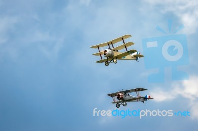 Nieuport 17 (great War Team) And Sopwith Triplane Aerial Display… Stock Photo