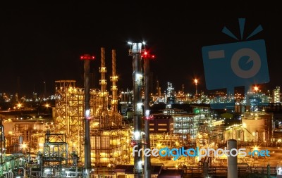 Night Scene Of Chemical Industry Stock Photo Night Scene Of Chemical Industry Stock Photo
