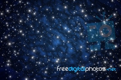 Night Sky And Bright Star Stock Photo
