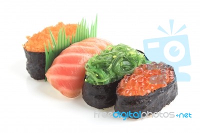 Nigiri And Gunkan Sushi Stock Photo