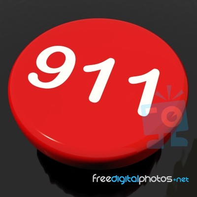 Nine One Button Shows Call Emergency Help Rescue 911 Stock Image