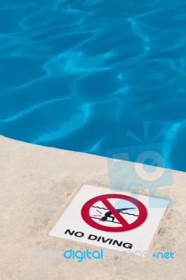 No Diving Sign Stock Photo