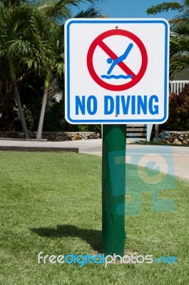 No Diving Sign Stock Photo