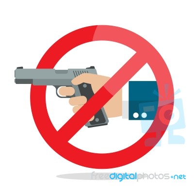 No Gun Weapon Sign Stock Image