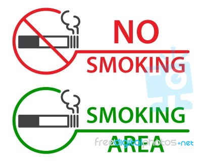 No Smoking And Smoking Area Labels Stock Image