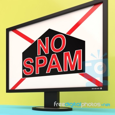 No Spam Shows Undesired Electronic Mail Filter Stock Image
