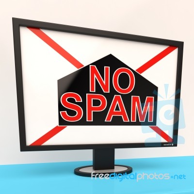 No Spam Shows Unwanted Undesired Trash Mail Stock Image