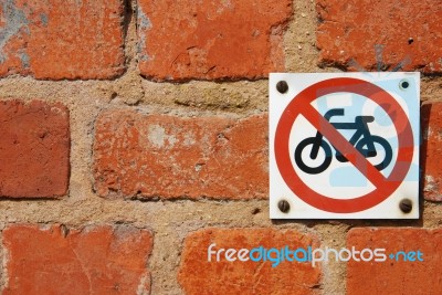 No Through Road Sign For Motorbikes Stock Photo
