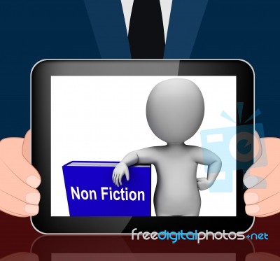 Non Fiction Book And Character Displays Educational Text Or Fact… Stock Image