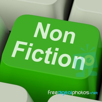 Non Fiction Key Shows Educational Material Or Text Books Stock Image
