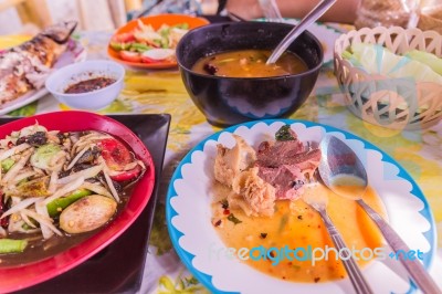 Northeast Thail Style Food Called 