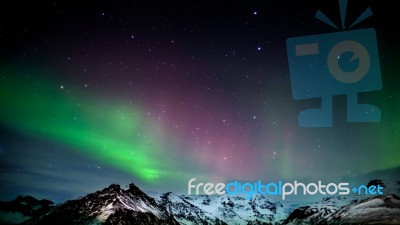 Northern Lights Southern Iceland Stock Photo