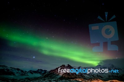 Northern Lights Southern Iceland Stock Photo