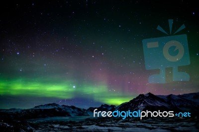 Northern Lights Southern Iceland Stock Photo