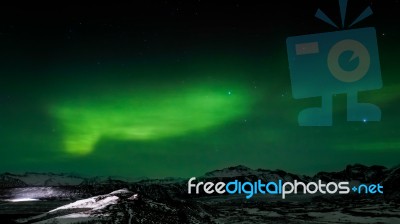 Northern Lights Southern Iceland Stock Photo