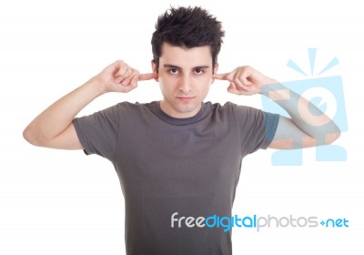 Not Hearing Stock Photo