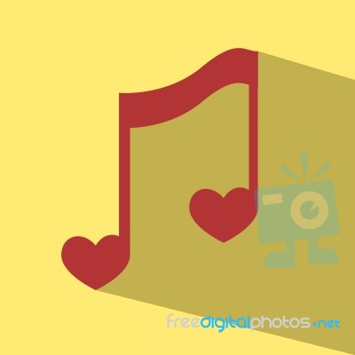 Note Music Heart  Stock Image